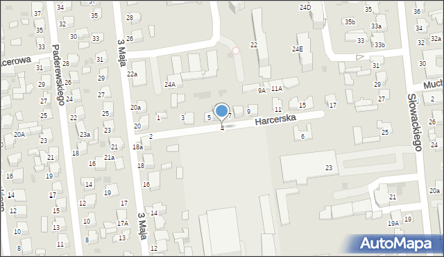Lubartów, Harcerska, 4, mapa Lubartów