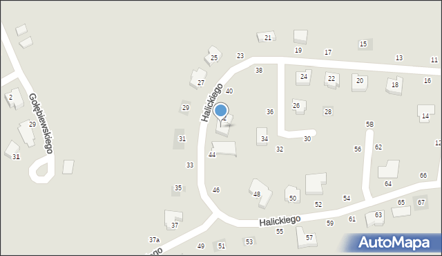 Lublin, Halickiego Henryka, 42a, mapa Lublina