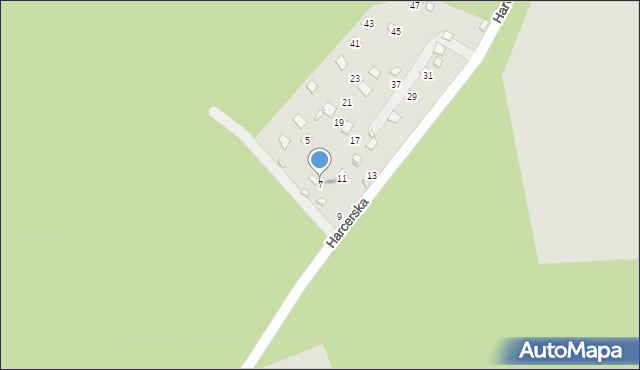 Lubliniec, Harcerska, 7, mapa Lubliniec
