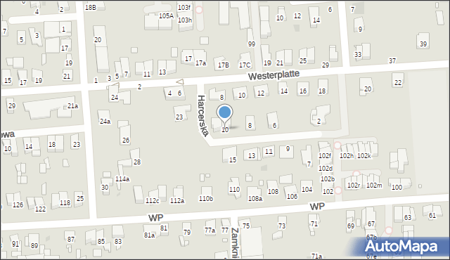 Luboń, Harcerska, 10, mapa Luboń