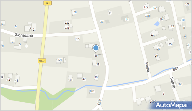 Meszna, Handlowa, 36, mapa Meszna