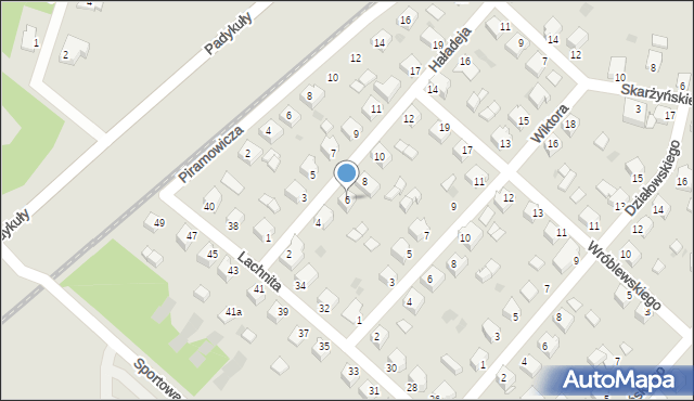 Mielec, Haładeja, 6, mapa Mielca