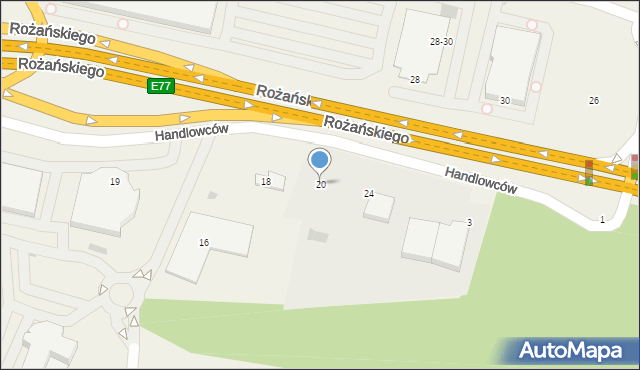 Modlniczka, Handlowców, 20, mapa Modlniczka