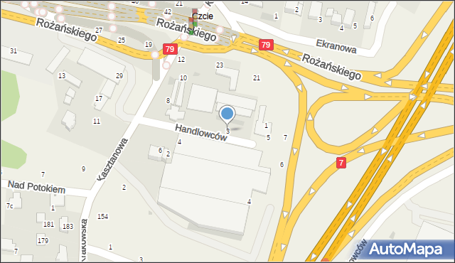 Modlniczka, Handlowców, 3, mapa Modlniczka
