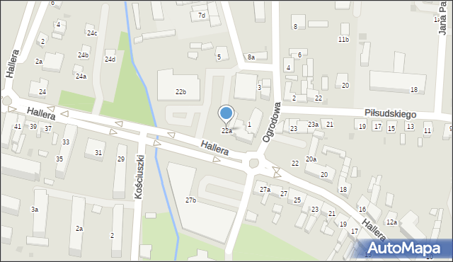 Mogilno, Hallera Józefa, gen., 22a, mapa Mogilno