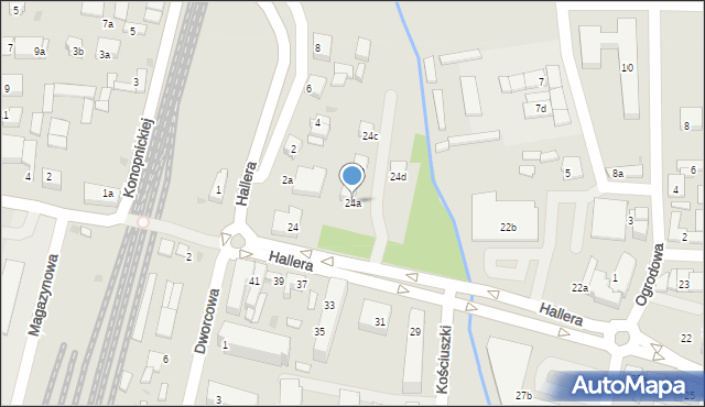 Mogilno, Hallera Józefa, gen., 24a, mapa Mogilno
