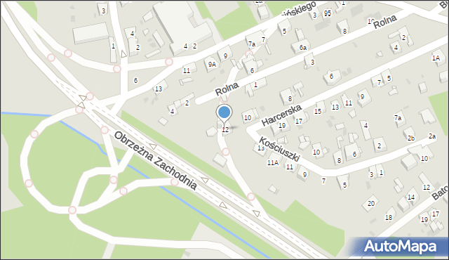 Mysłowice, Harcerska, 12, mapa Mysłowice