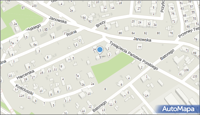 Mysłowice, Harcerska, 3, mapa Mysłowice