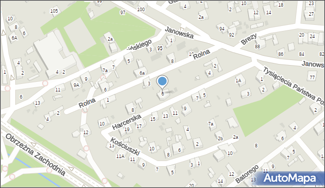 Mysłowice, Harcerska, 6, mapa Mysłowice