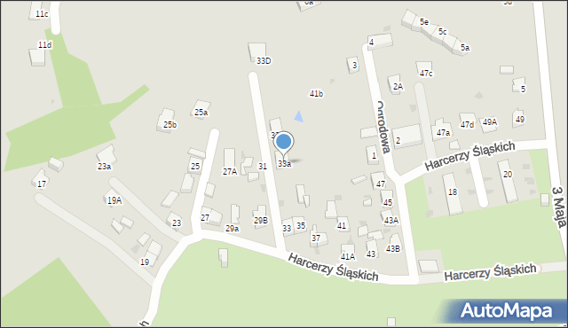 Mysłowice, Harcerzy Śląskich, 33a, mapa Mysłowice
