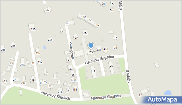 Mysłowice, Harcerzy Śląskich, 47a, mapa Mysłowice