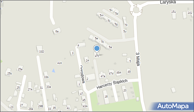 Mysłowice, Harcerzy Śląskich, 47c, mapa Mysłowice