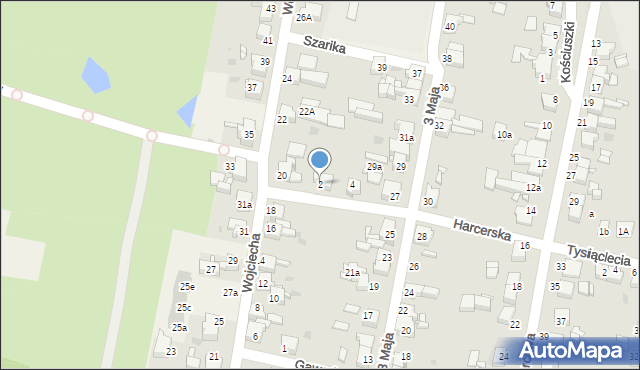 Nakło Śląskie, Harcerska, 2, mapa Nakło Śląskie