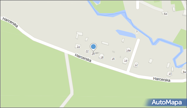 Nałęczów, Harcerska, 20, mapa Nałęczów