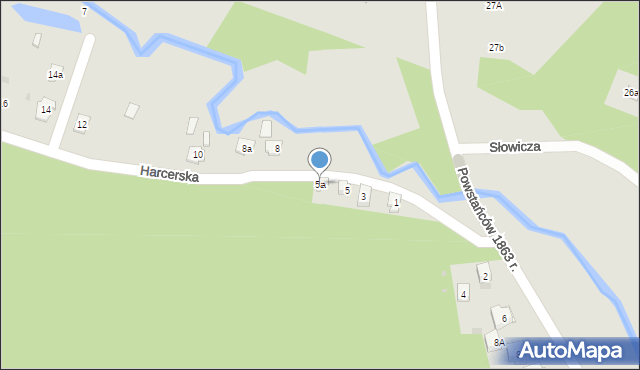 Nałęczów, Harcerska, 5a, mapa Nałęczów