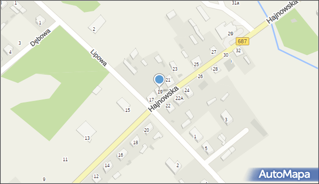 Narewka, Hajnowska, 19, mapa Narewka