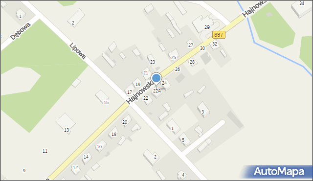 Narewka, Hajnowska, 22A, mapa Narewka