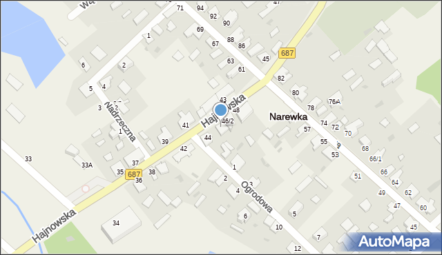 Narewka, Hajnowska, 46/1, mapa Narewka