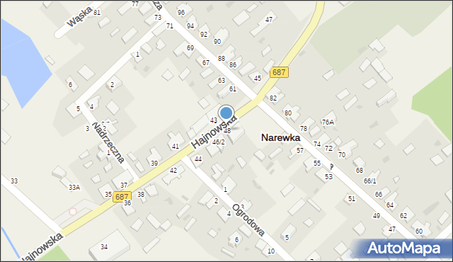 Narewka, Hajnowska, 48, mapa Narewka