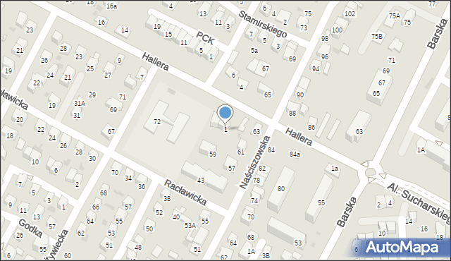 Nowy Sącz, Hallera Józefa, gen., 1, mapa Nowego Sącza