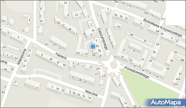 Oleśnica, Hallera Józefa, gen., 18e, mapa Oleśnica