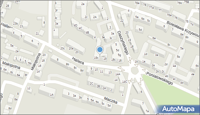 Oleśnica, Hallera Józefa, gen., 19b, mapa Oleśnica