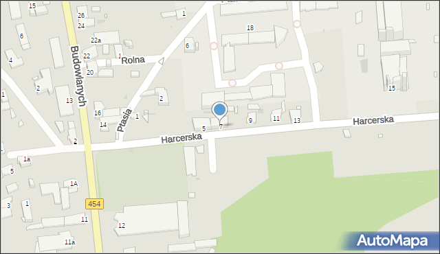 Opole, Harcerska, 7, mapa Opola