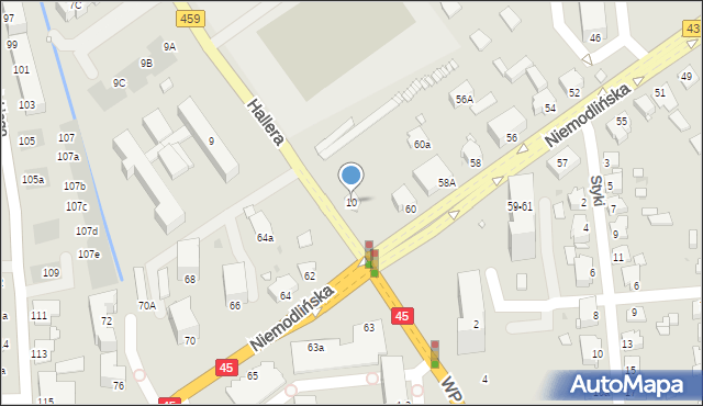 Opole, Hallera Józefa, gen., 10, mapa Opola