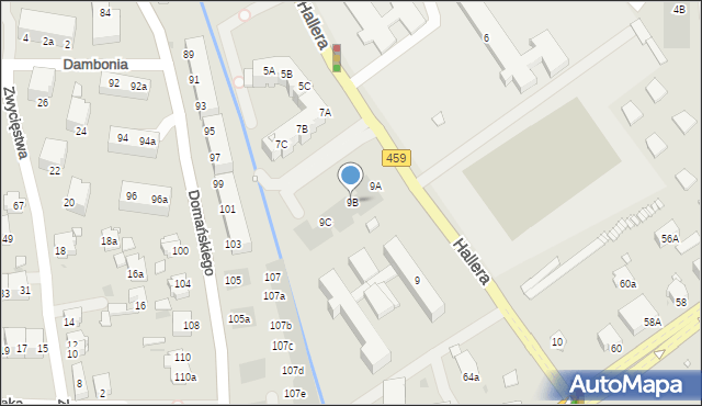 Opole, Hallera Józefa, gen., 9B, mapa Opola