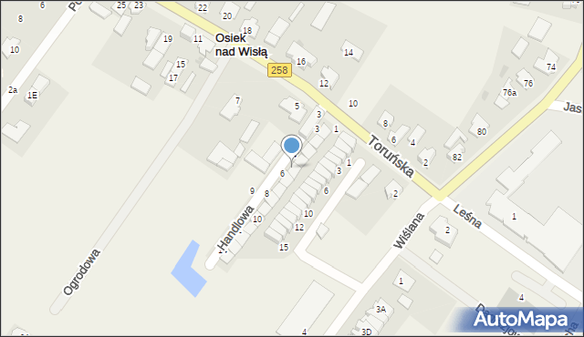 Osiek nad Wisłą, Handlowa, 5, mapa Osiek nad Wisłą