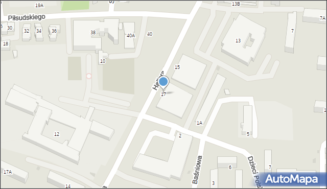 Ostrołęka, Hallera Józefa, gen., 17, mapa Ostrołęka