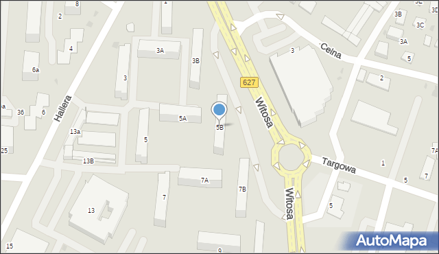 Ostrołęka, Hallera Józefa, gen., 5B, mapa Ostrołęka