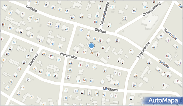 Ostrów Mazowiecka, Harcerska, 10, mapa Ostrów Mazowiecka