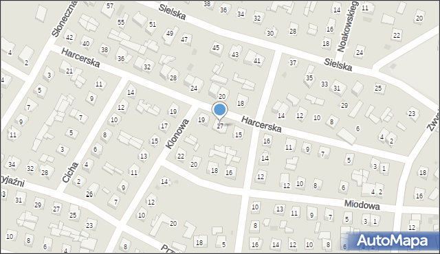 Ostrów Mazowiecka, Harcerska, 17, mapa Ostrów Mazowiecka