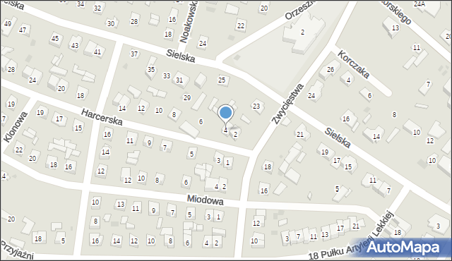 Ostrów Mazowiecka, Harcerska, 4, mapa Ostrów Mazowiecka