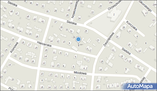 Ostrów Mazowiecka, Harcerska, 6, mapa Ostrów Mazowiecka