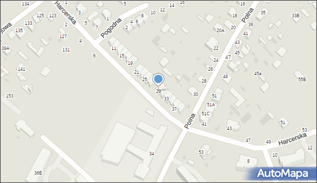 Parczew, Harcerska, 29, mapa Parczew