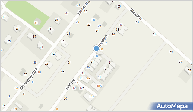 Pępowo, Hallera Józefa, gen., 28, mapa Pępowo