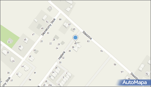 Pępowo, Hallera Józefa, gen., 40, mapa Pępowo