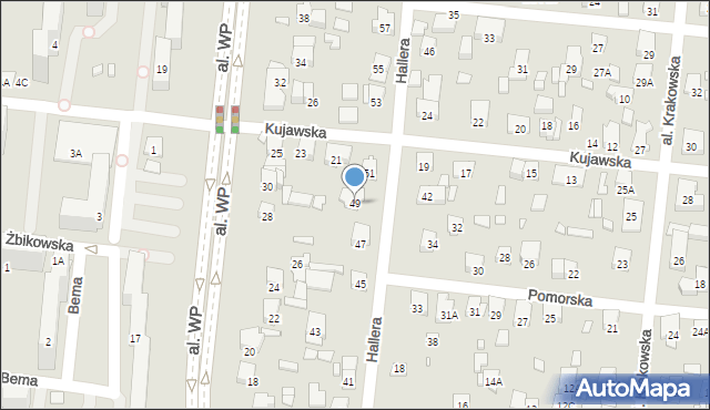 Piastów, Hallera Józefa, gen., 49, mapa Piastów