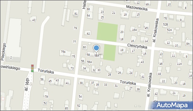 Piastów, Hallera Józefa, gen., 58A, mapa Piastów