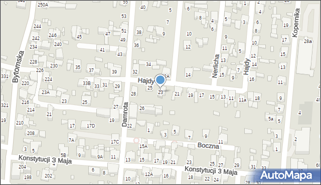 Piekary Śląskie, Hajdy Wawrzyńca, 23, mapa Piekary Śląskie