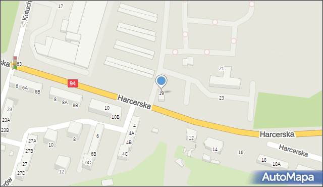 Piekary Śląskie, Harcerska, 19, mapa Piekary Śląskie