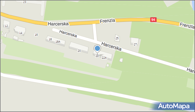 Piekary Śląskie, Harcerska, 22, mapa Piekary Śląskie