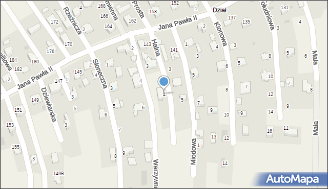 Pietrzykowice, Halna, 4, mapa Pietrzykowice