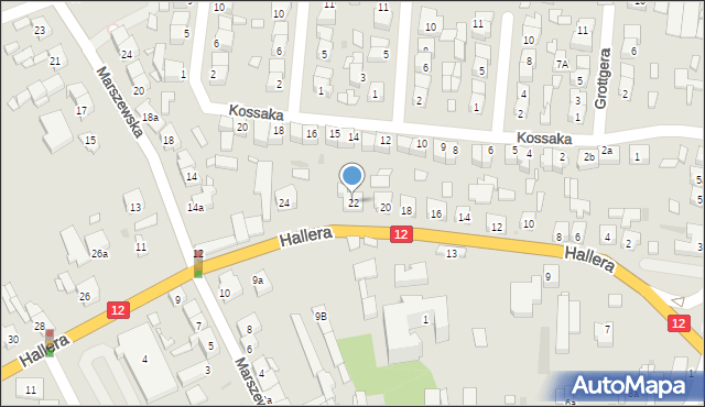 Pleszew, Hallera Józefa, gen., 22, mapa Pleszew