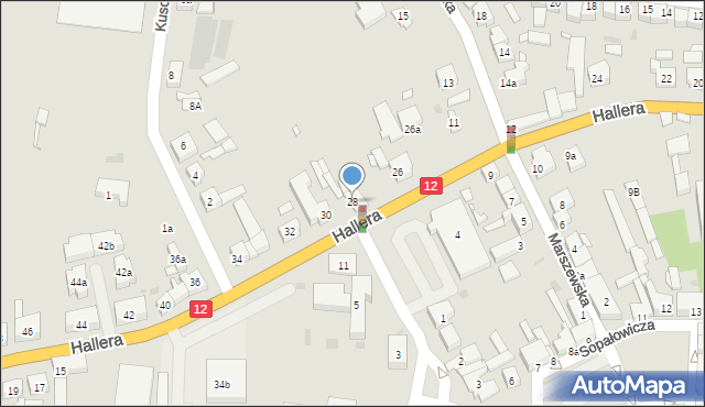 Pleszew, Hallera Józefa, gen., 28, mapa Pleszew