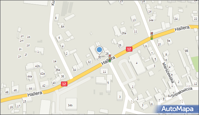 Pleszew, Hallera Józefa, gen., 30, mapa Pleszew