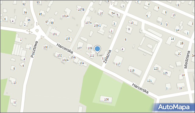 Płock, Harcerska, 113, mapa Płock