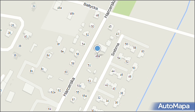 Płock, Harcerska, 49a, mapa Płock